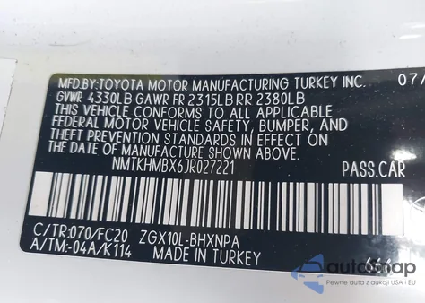 2018 Toyota C-Hr Xle from USA, damaged, VIN NMTKHMBX6JR027221